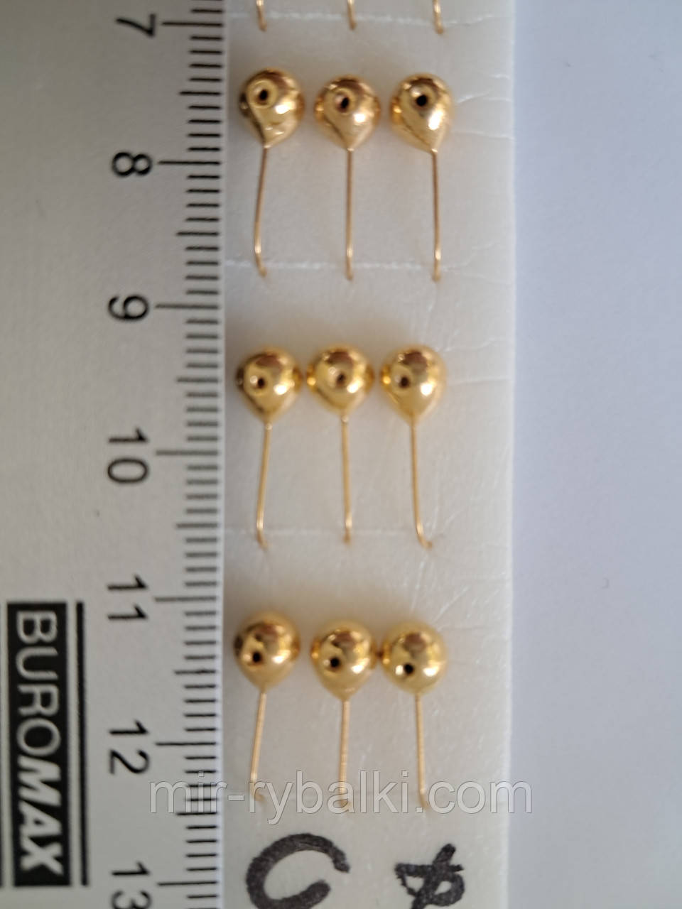 Мормишка вольфрамова куля з отвором 1.2 г золото, фото 1