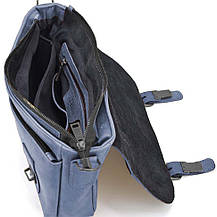 Чоловіча сумка-портфель на плече з ручкою TARWA RK-6008-3md синя, фото 2