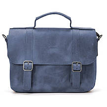 Чоловіча сумка-портфель на плече з ручкою TARWA RK-6008-3md синя, фото 3