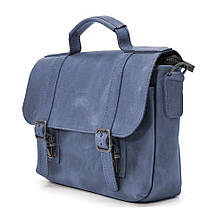 Чоловіча сумка-портфель на плече з ручкою TARWA RK-6008-3md синя, фото 4