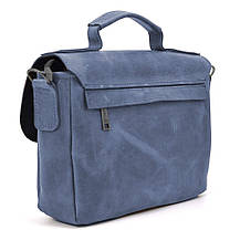 Чоловіча сумка-портфель на плече з ручкою TARWA RK-6008-3md синя, фото 5