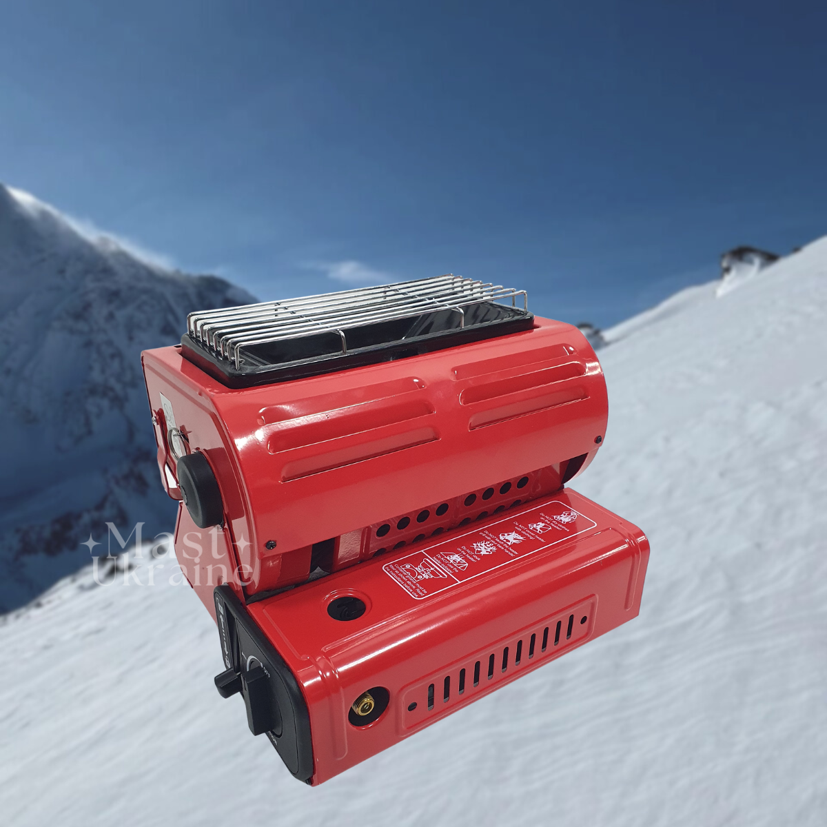 Портативний обігрівач-плита Gas Heater 2в1 газовий туристичний, для обігріву та готування Червоний PM-O4