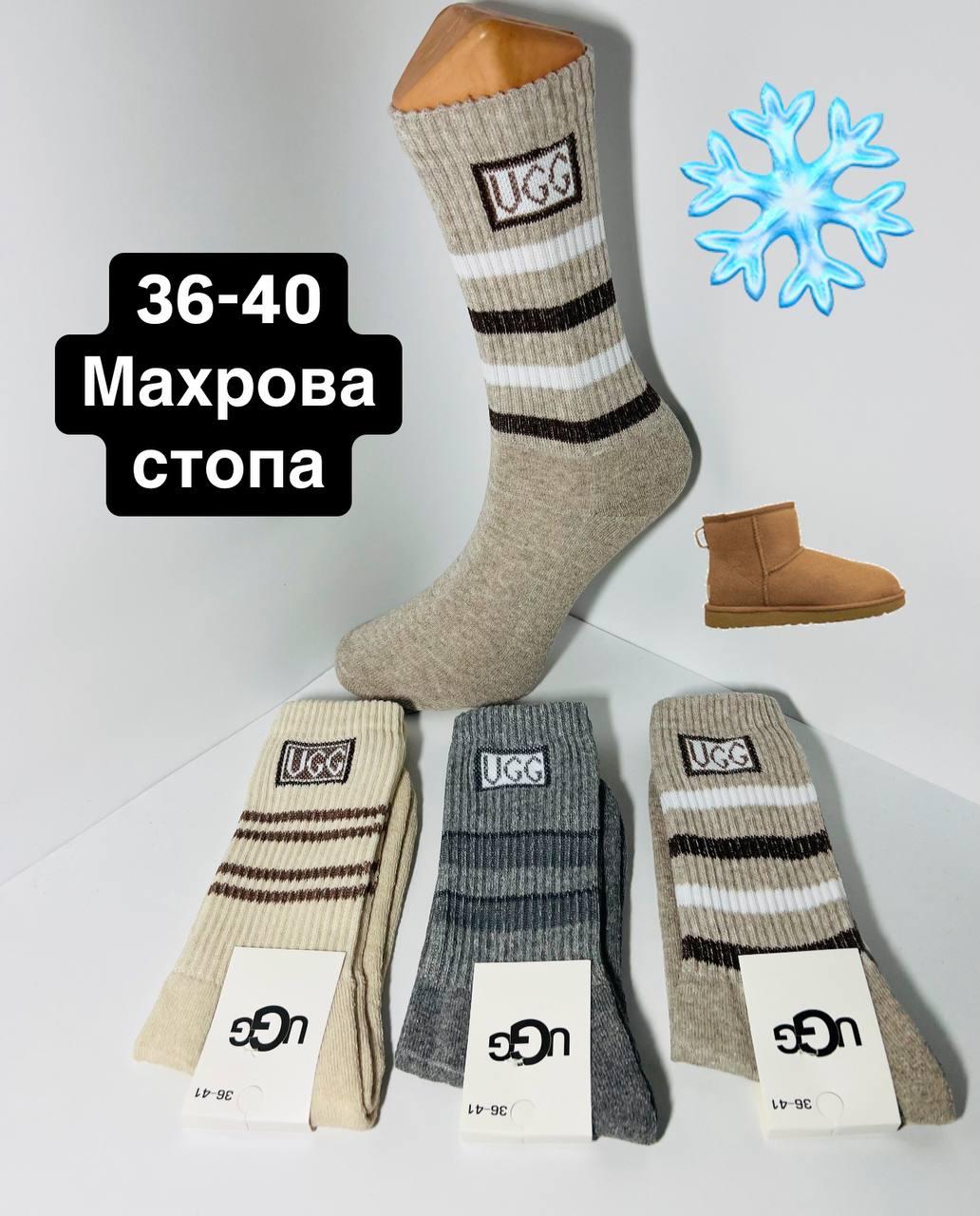 Шкарпетки зимові 12 пар теплі махрова стопа бавовна UGG розмір 36-40 мікс кольорів