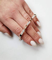 Срібний браслет з золотими накладками та фіанітами