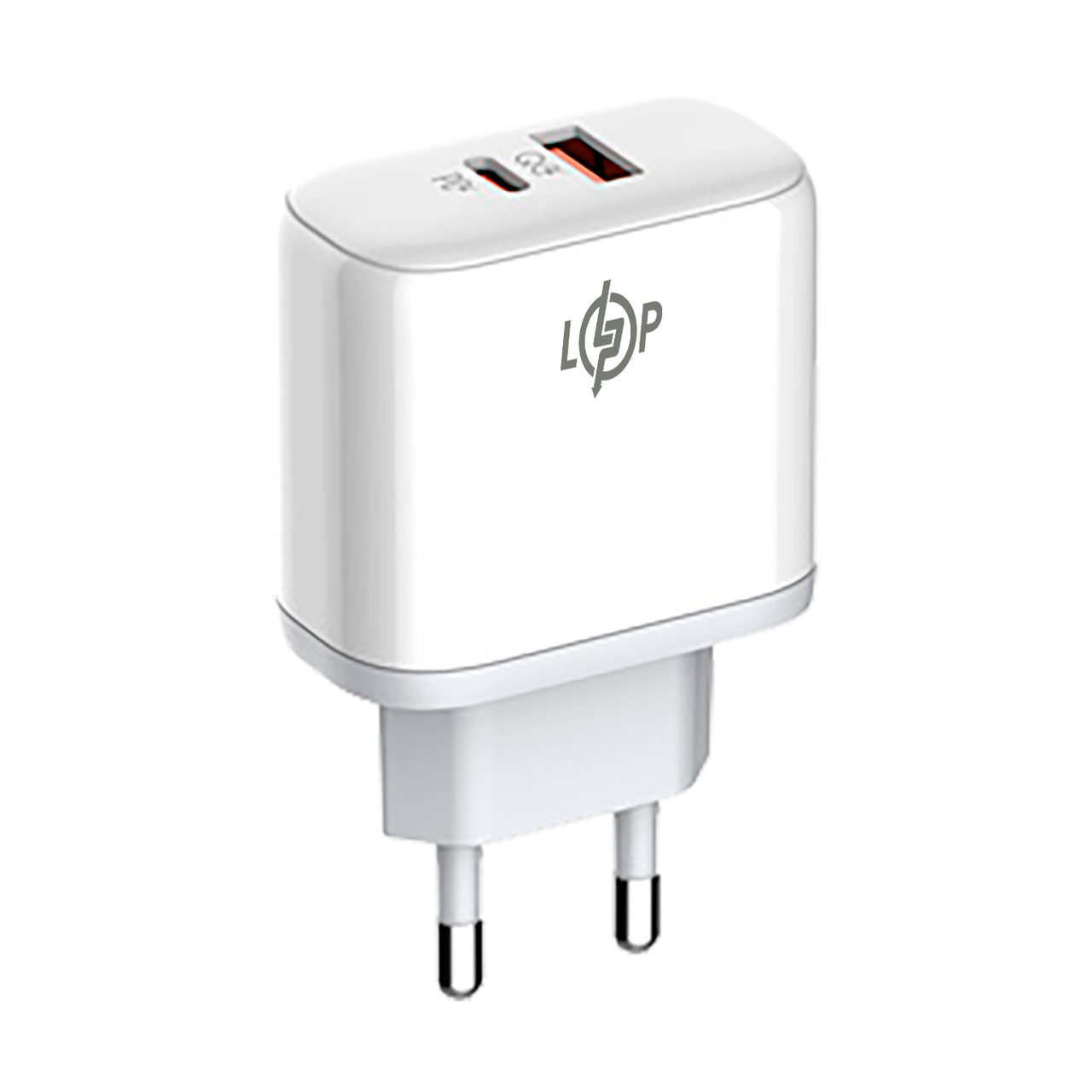 Зарядка для телефону LP 45W (Type-C+USB) QC + кабель (Type-C to Type-C) 45WCH