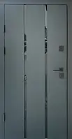 Вхідні двері Qdoors Стріт Піано метал Антрацит фарба/МДФ біле дерево