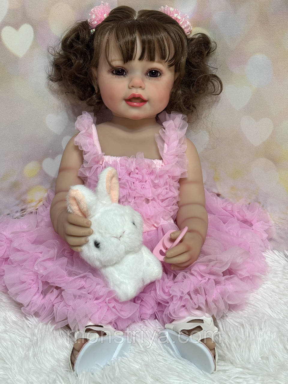 ❗ РЕАЛЬНІ ФОТО❗ Лялька-реборн Дівчинка, Алекса повністю вініл-силіконова з аксесуарами, 56 см