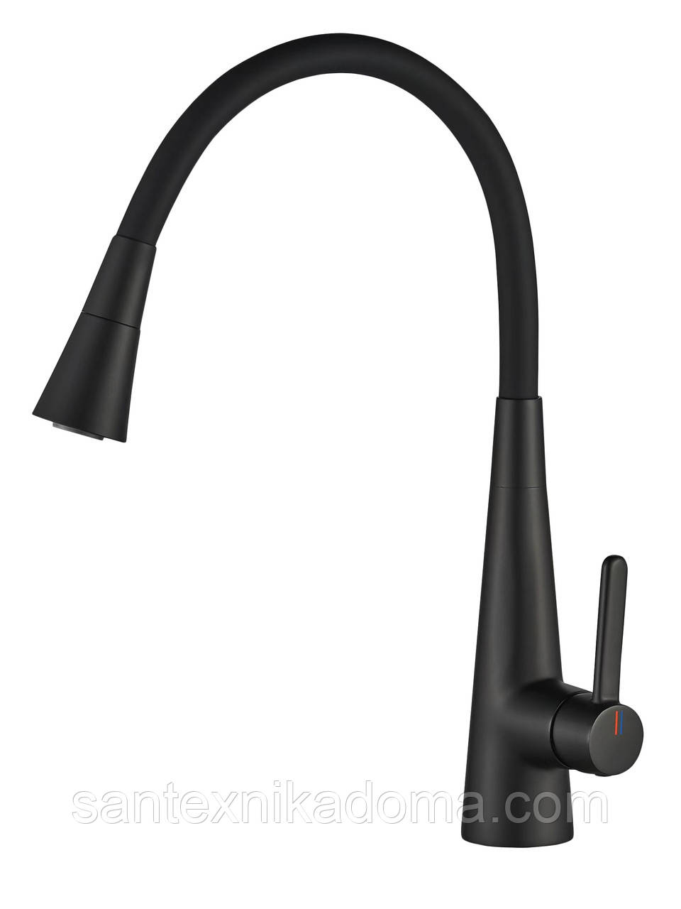 Змішувач на кухню Globus Lux LAZER Pro GLPR-203SM-BB латунь чорний гофровилив