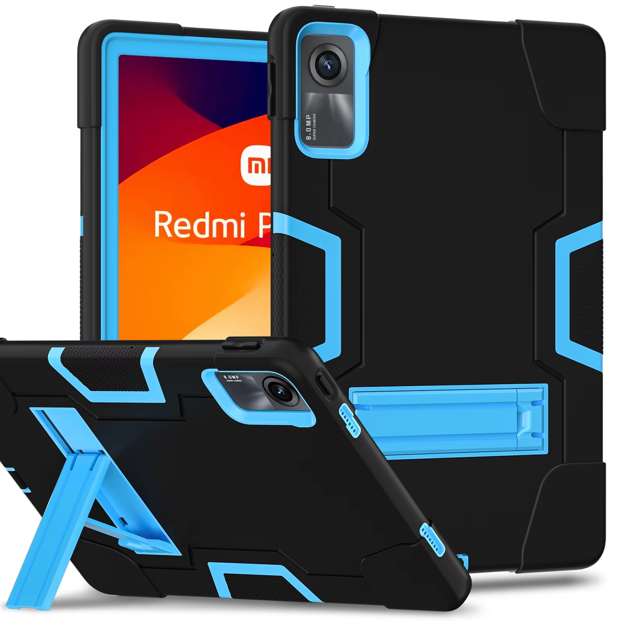 Чохол Strong Case Tablet на Xiaomi Redmi Pad SE 11" / чорний + блакитний