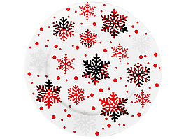 Тарілка кругла Stenson HEN21144 "Christmas snowflake" 8" (20.5 см) 4 шт./пач.