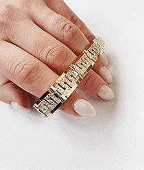 Срібний браслет з золотими вставками