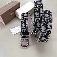 Женский Кожаный Ремень Диор Брендовый Серый Базовый С Логотипом Dior Silver,gold Денвер Жіночий Шкіряний