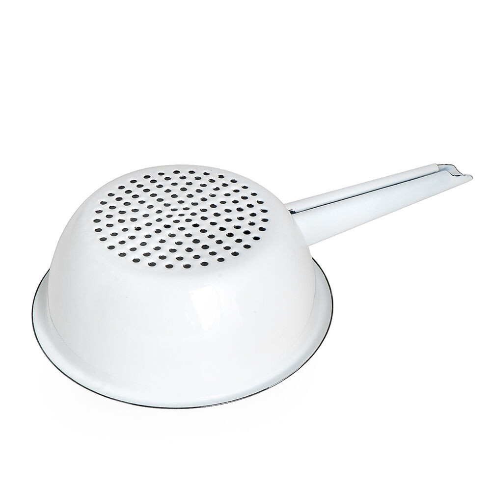 Емальований 19 см друшляк з однією ручкою Лайм, фото 1