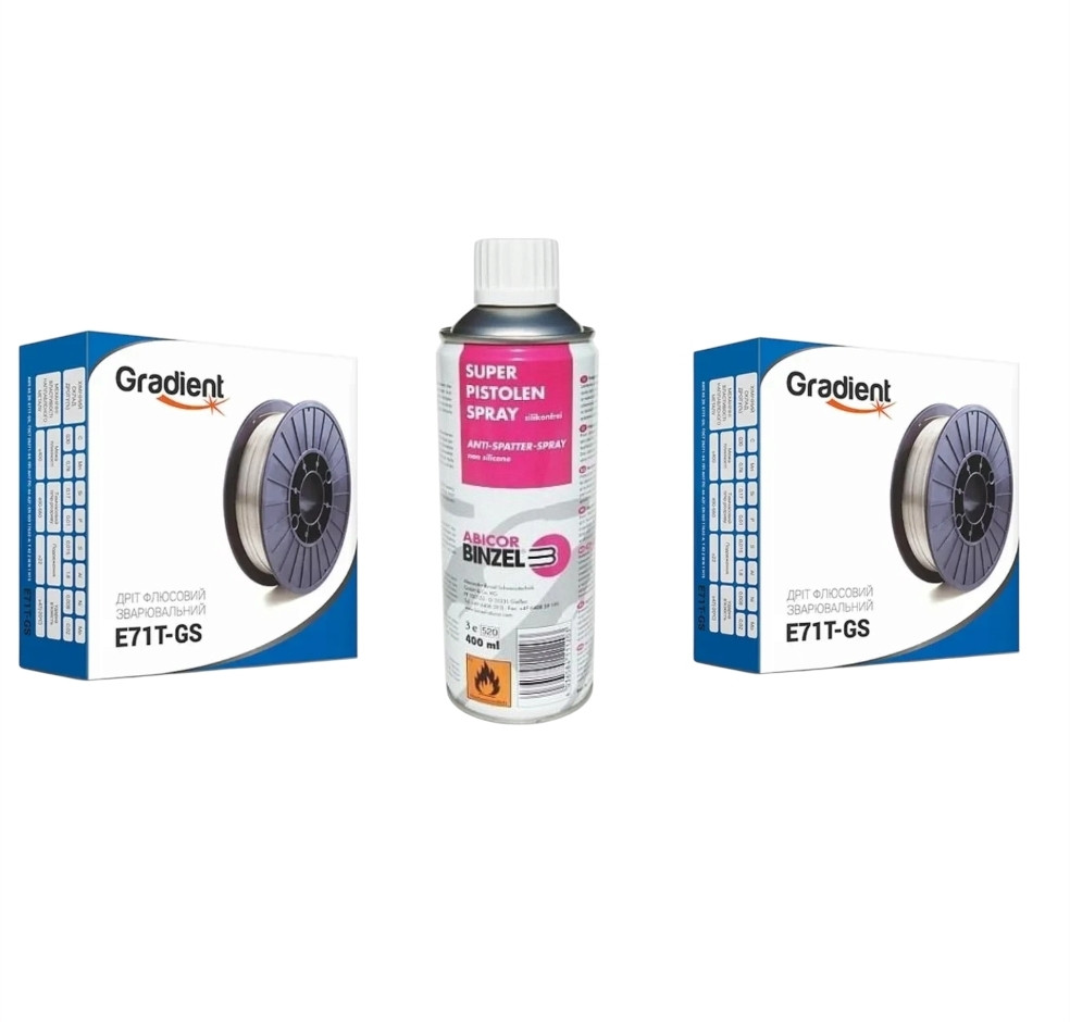 Зварювальний дріт флюсова e71gs-2кг (без Газа), спрей binzel-1шт