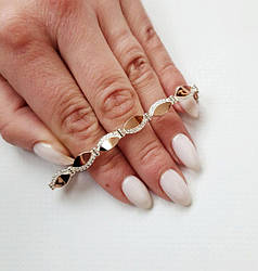 Срібний браслет з золотими накладками