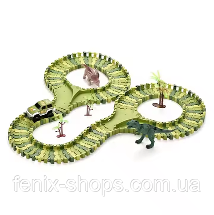 Дитячий автотрек із динозаврами Dinosaur Track Toys 120+8 деталей, фото 1
