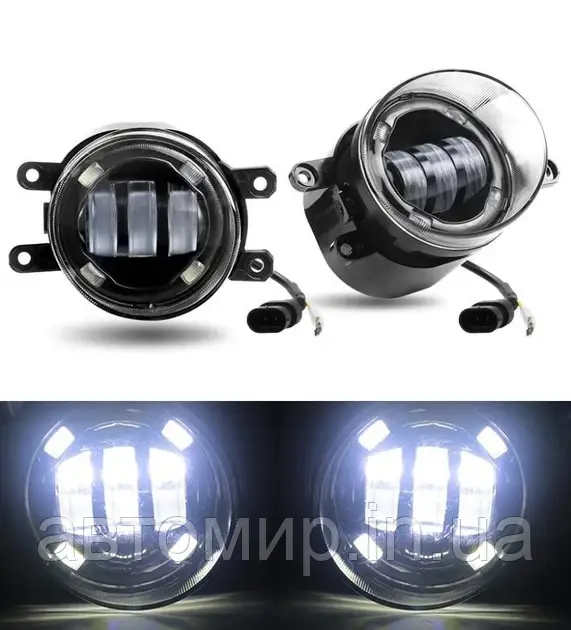 Протитуманні фари LED ПТФ Toyota Avensis, Camry, Corolla, Highlander, Land Cruiser Prado, RAV 4 5000k з ДХО