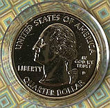 Монета США 25 центів 2008 р. Оклахома - Позолота, фото 3