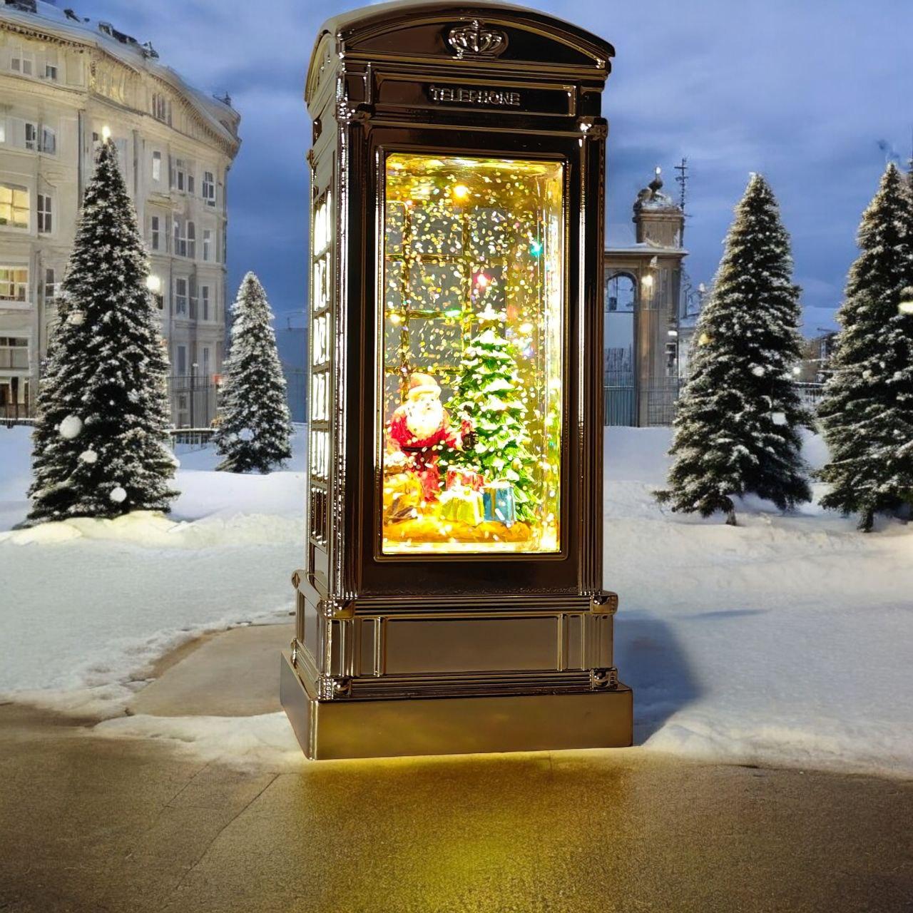 Новорічний декоративний нічник зі снігом Water Lantern BA 24-3 музичний ретро світильник з ефектом снігу