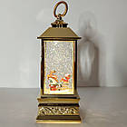 Новорічний декоративний нічник зі снігом Water Lantern BA 24-3-1 музичний ретро світильник з ефектом снігу, фото 2