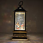 Новорічний декоративний нічник зі снігом Water Lantern BA 24-3-1 музичний ретро світильник з ефектом снігу, фото 3