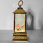 Новорічний декоративний нічник зі снігом Water Lantern BA 24-3-1 музичний ретро світильник з ефектом снігу, фото 4