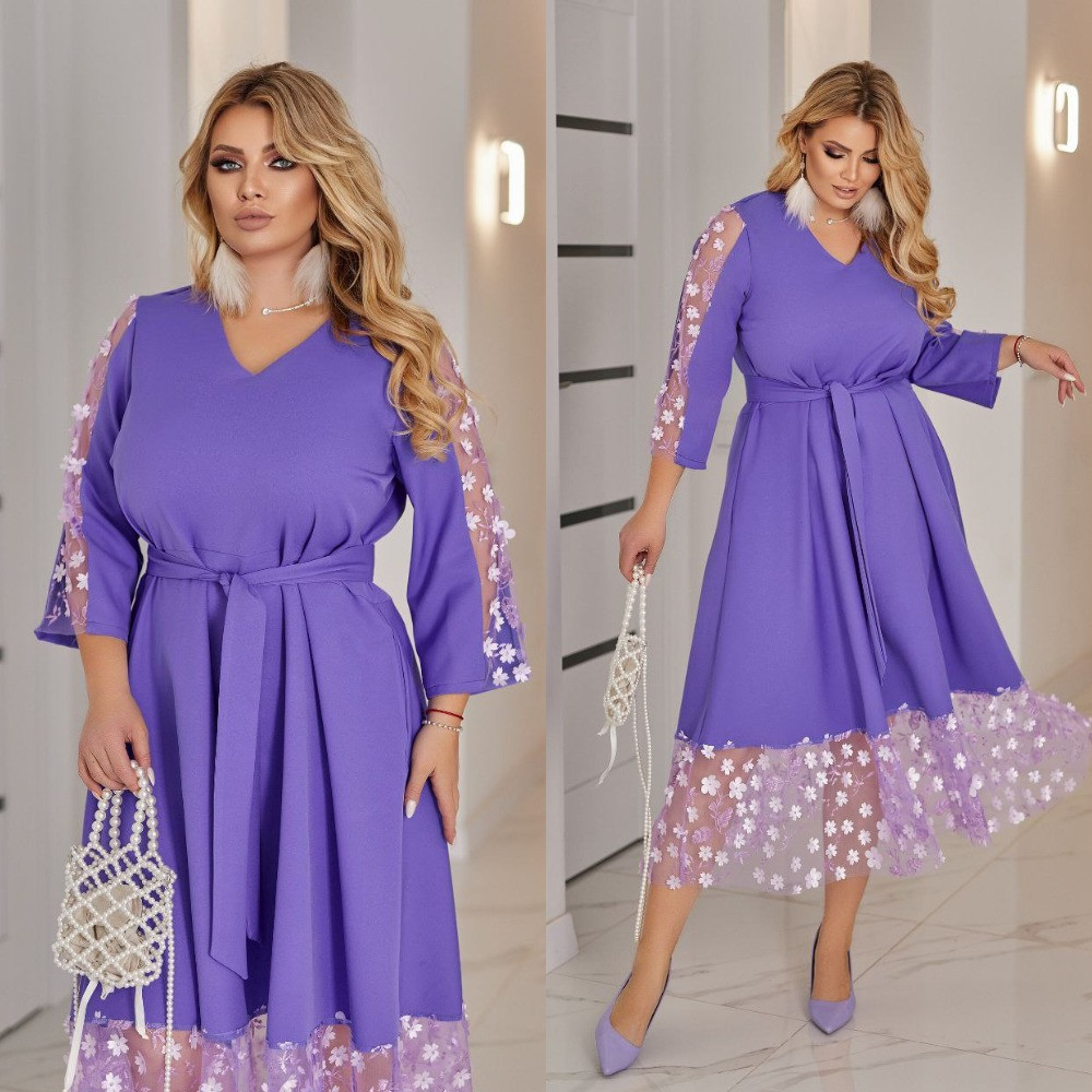 Ошатне плаття з вишивкою на сітці, фото 1