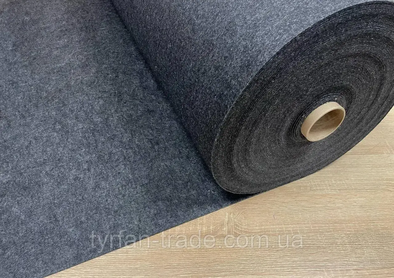 Технічний повсть темно-сірий меланж 3 мм, фото 1