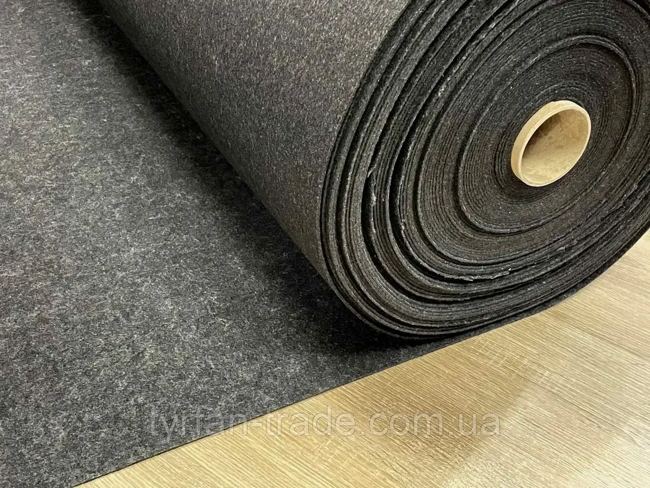 Технічна повсть — чорний із просідчю 3 мм, фото 1