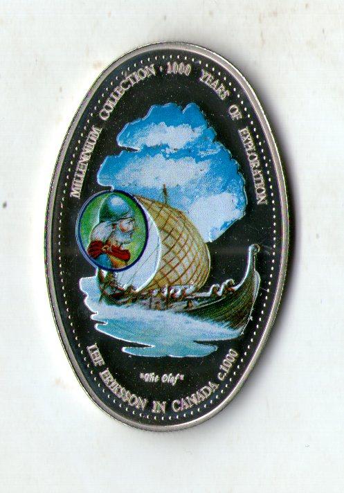Замбія 1000 квач, 2000 1000 років Географічних відкриттів - Лейф Еріксон №2925, фото 1