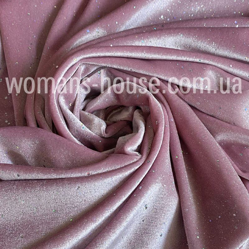 Тканина Оксамит із напиленням Пудра, фото 1
