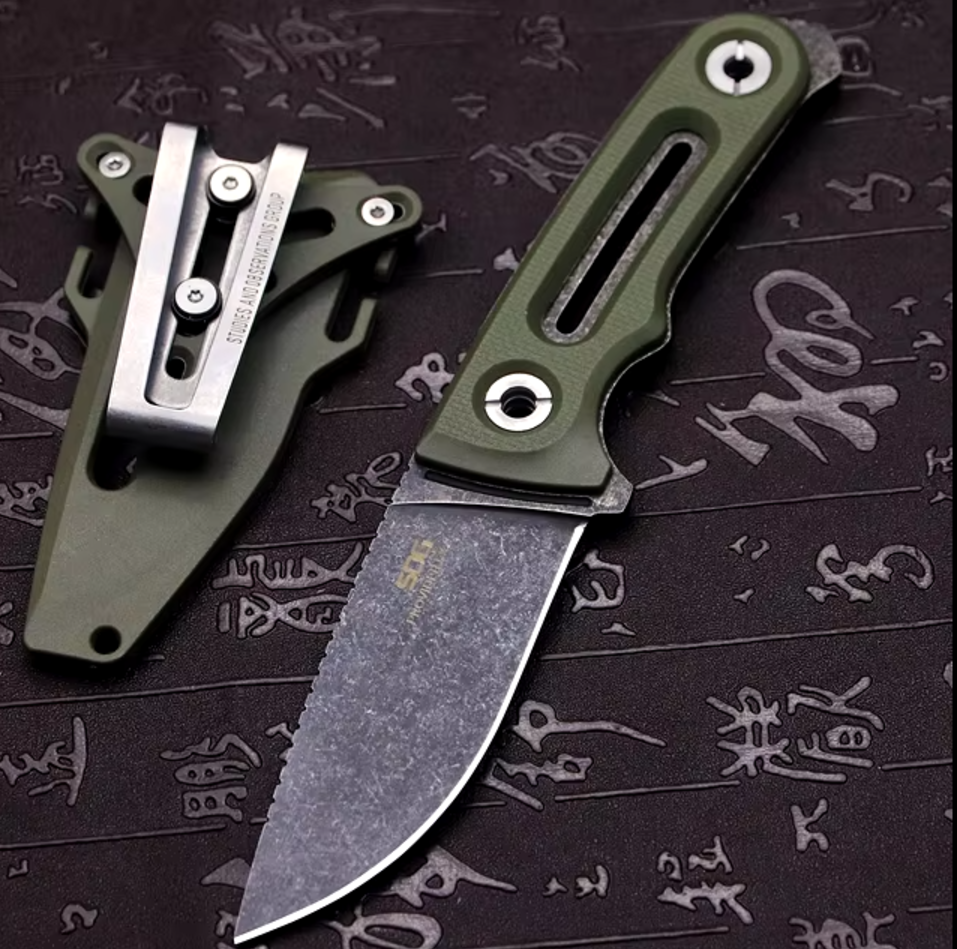 Мисливський ніж SOG 465 DC53 із Чохлом 20.8см Green-Black (7_01407)