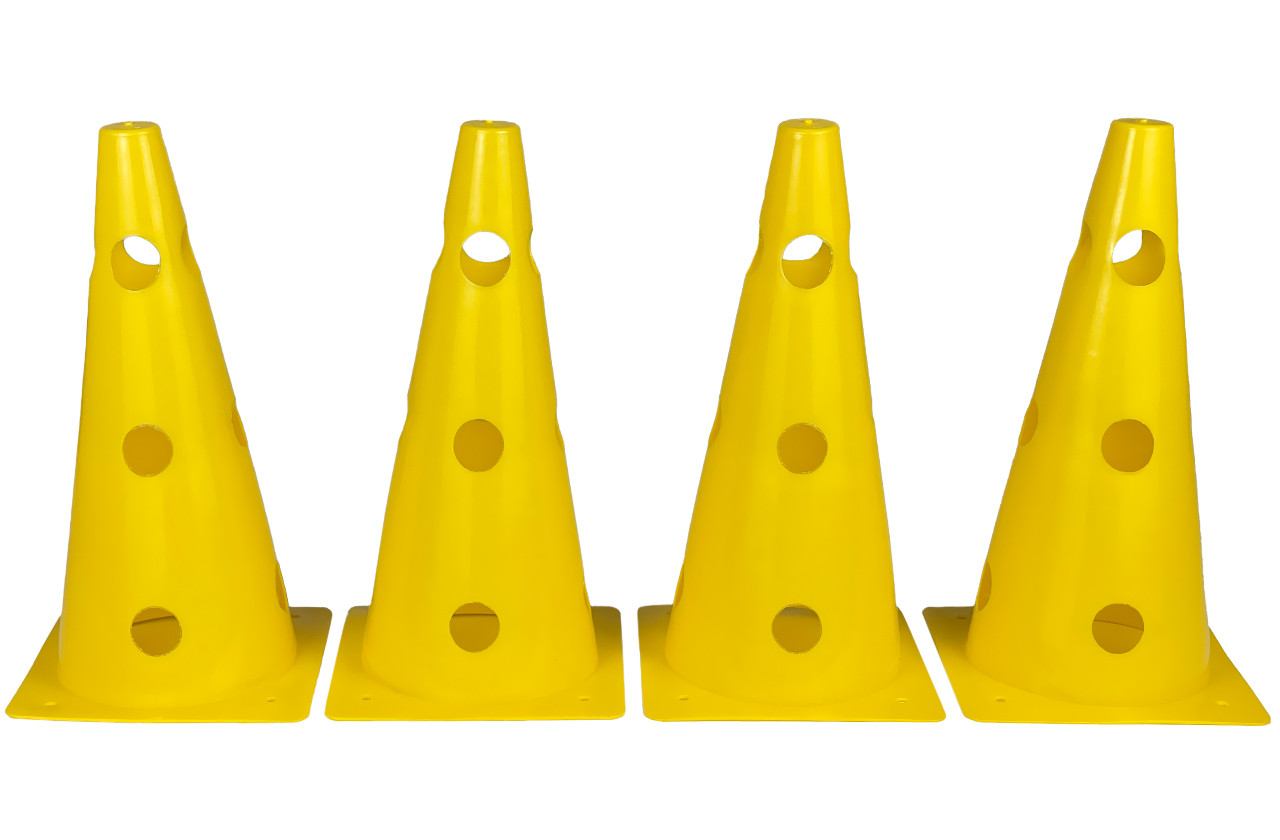 Конуси-фішки спортивні EasyFit 31 см (набір з 4 штук) жовті, фото 1