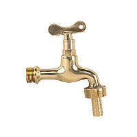 Кран вентильний РЗ 1/2", штуцер під шланг 
3/4", латунний, BR-KFS1234