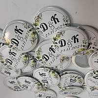 Дзеркальце люстерко з логотипом  Подарунок на весілля 58 мм