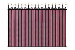 Секція паркана з профнастилу, з прутами жорсткості, код: А-0102