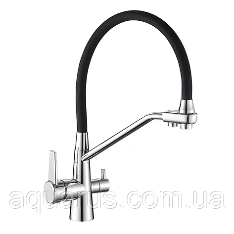 Кухонний змішувач на дві води MIXXUS PREMIUM VELIS 021 REFLECTOR BLACK (MI5928), фото 1