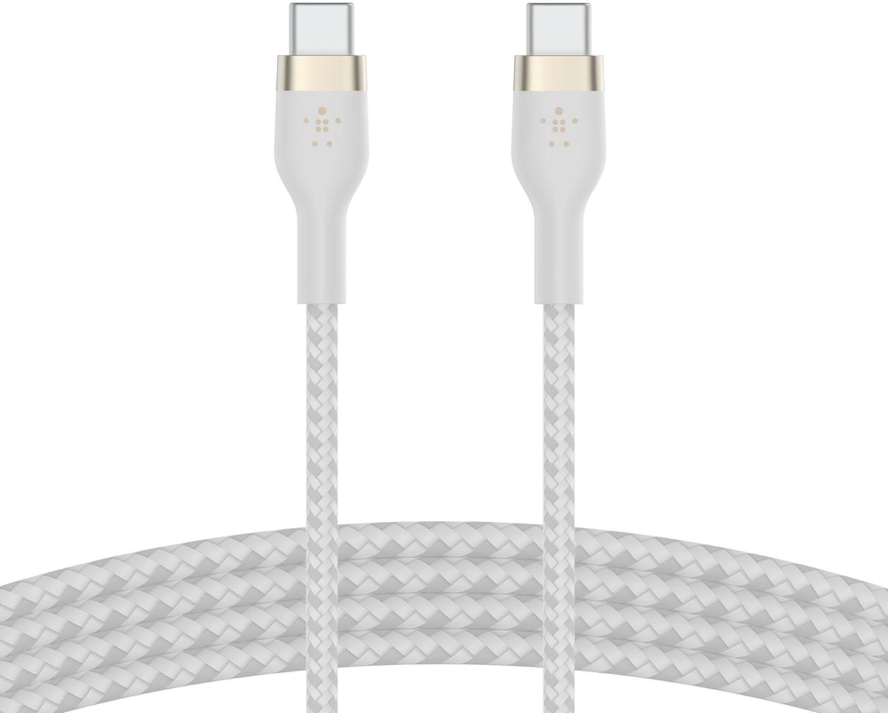Belkin Кабель USB-C > USB-C заряджання/синхронізації 2м, 60Вт, Type-C, плетений, силіконовий, з ремінцем на