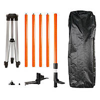 Neo Tools Штатив та віха, 3.7м, 1/4" та 5/8", алюмінієвий, вбудований рівень, шкала з поділками