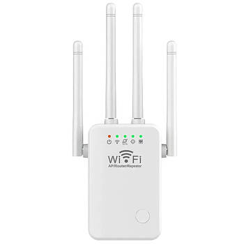 Універсальний роутер-підсилювач сигналу Wi-Fi ретранслятор з 4 антена PIX-LINK U9 Білий 2.4 ГГц