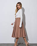Бежева вовняна спідниця кльош, фото 2