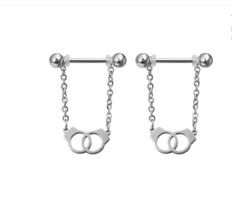 Сережки для пірсингу сосків із ланцюгом 2 шт. Пірсинг сосків 2 шт., фото 1