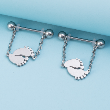 Сережки для пірсингу сосків із ланцюгом 2 шт. Пірсинг сосків 2 шт., фото 1