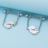 Сережки для пірсингу сосків із ланцюгом 2 шт. Пірсинг сосків 2 шт., фото 4
