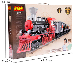 Конструктор "Місто" (623 елм.) Ретро потяг: Паровоз / COGO