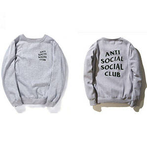 Світшот A. S. S. C сірий | Anti Social social club | БИРКА | Кофта АССК "" В стилі Anti Social Social Club ""