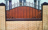 Забор из профнастилом, с коваными элементами, код: А-0108