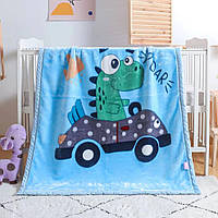 Дитячий плед Дракончик , блакитний 105х130