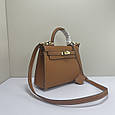 Стильна сумка з клапаном + ремінець на плече 22см А-800 Коричнева, фото 2
