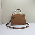 Стильна сумка з клапаном + ремінець на плече 22см А-800 Коричнева, фото 3